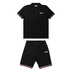 LONSDALE Chillingham Poloshirt & Shorts Set black/...