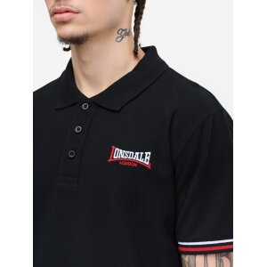 LONSDALE Chillingham Poloshirt & Shorts Set black/ white/ red