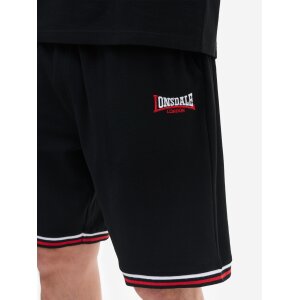 LONSDALE Chillingham Poloshirt & Shorts Set black/ white/ red