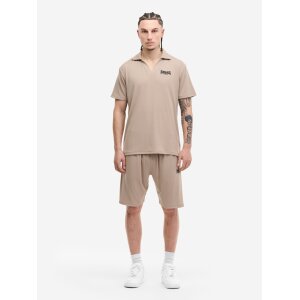 LONSDALE Motspur Poloshirt & Shorts Set beige/ black