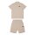 LONSDALE Motspur Poloshirt & Shorts Set beige/ black