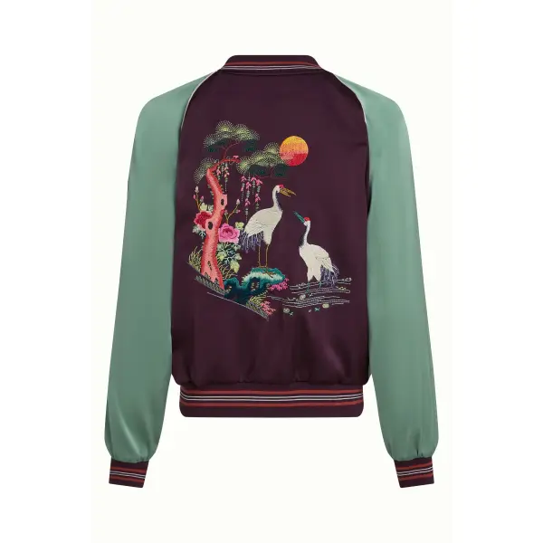 KING LOUIE Bomber Jacket Dusk Satin grape red