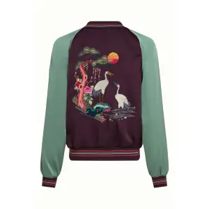 KING LOUIE Bomber Jacket Dusk Satin grape red