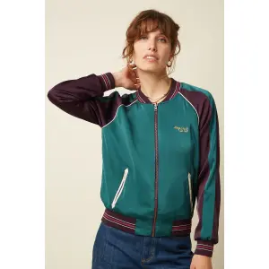 KING LOUIE Bomber Jacket Dusk Satin grape red