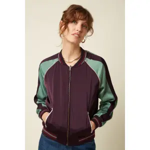 KING LOUIE Bomber Jacket Dusk Satin grape red