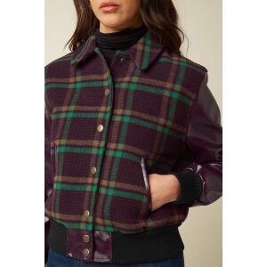 KING LOUIE Billie Baseball Jacket Vera Check porto red