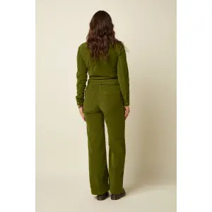 KING LOUIE Mia Baby Cord Jumpsuit – Green Womens Organic Cotton Overall