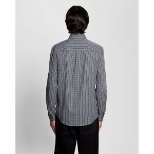 LYLE & SCOTT Grid Check Shirt Dark Navy – Mens Check Cotton Shirt