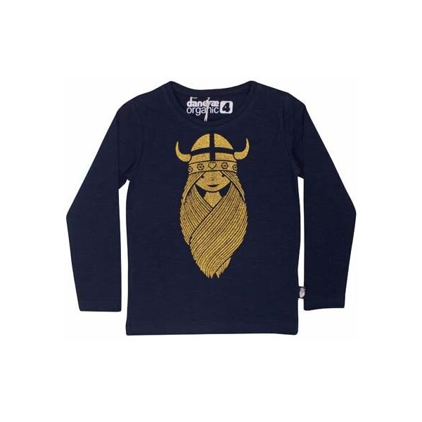 DANEFAE NOOS Danetweety Tee Navy FREJA Gold Print | Soft Cotton Kids T-Shirt