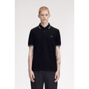 FRED PERRY Twin Tipped Polo Shirt black / ecru / laurel...