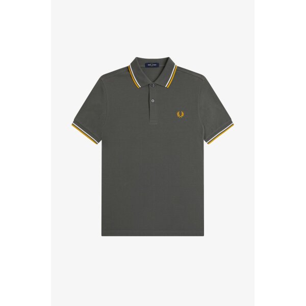 FRED PERRY Twin Tipped Polo Shirt field green / ecru / golden