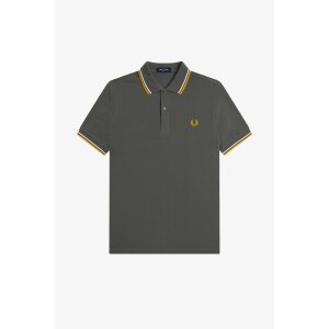 FRED PERRY Twin Tipped Polo Shirt field green / ecru /...