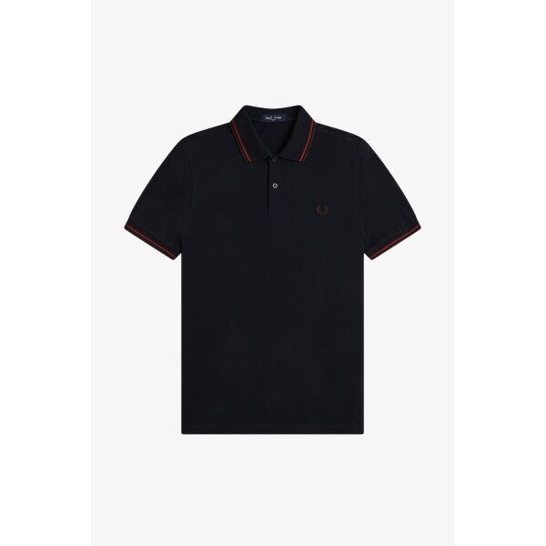 Fred Perry Twin Tipped Polo Shirt – Navy / Brandy / Rich Brown