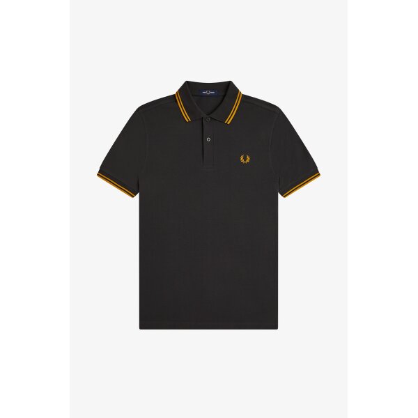 FRED PERRY Twin Tipped Polo Shirt anchor grey/ golden
