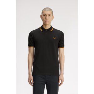FRED PERRY Twin Tipped Polo Shirt anchor grey/ golden