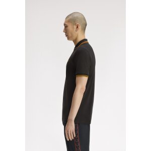 FRED PERRY Twin Tipped Polo Shirt anchor grey/ golden