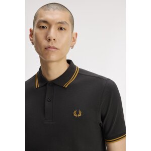 FRED PERRY Twin Tipped Polo Shirt anchor grey/ golden