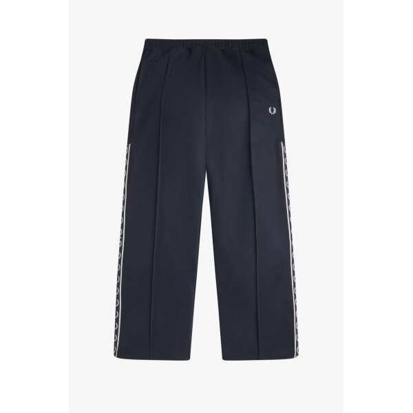 FRED PERRY Damen Trainingshose mit Sportband Navy – Wide Leg