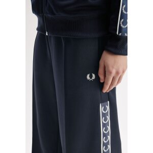 FRED PERRY Damen Trainingshose mit Sportband Navy – Wide Leg