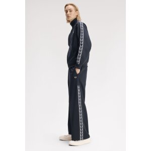 FRED PERRY Damen Trainingshose mit Sportband Navy – Wide Leg