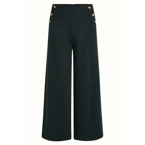 KING LOUIE Pia Culotte Reyna Check Black – Checked Jersey Jacquard Culottes