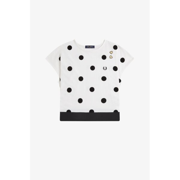 FRED PERRY Amy Winehouse Foundation Oberteil mit beflockten Punkten snow white
