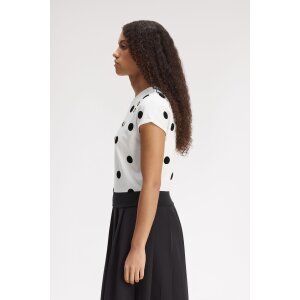 FRED PERRY Amy Winehouse Foundation Oberteil mit beflockten Punkten snow white