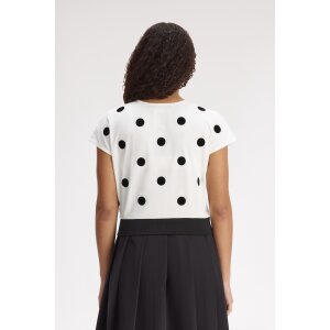FRED PERRY Amy Winehouse Foundation Oberteil mit beflockten Punkten snow white
