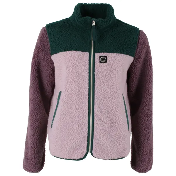 DANEFAE Danebirk Fleece Zip-Up canard/ cold pink/ grey plum