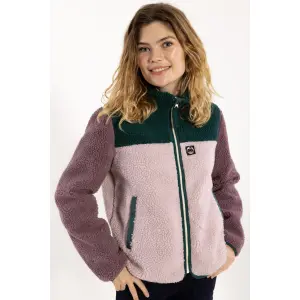 DANEFAE Danebirk Fleece Zip-Up canard/ cold pink/ grey plum