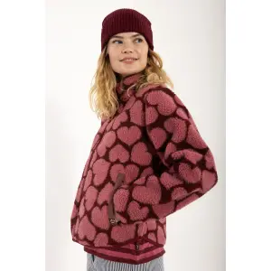 DANEFAE Danelabrador Fleece Zip-Up Dark Cherry HEARTTHROB