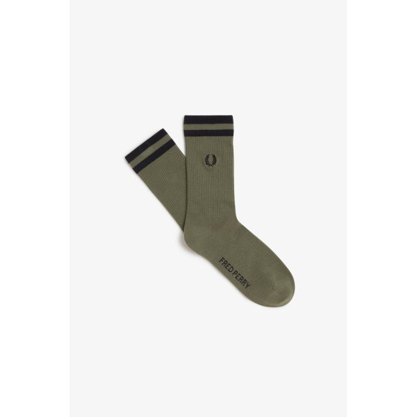 FRED PERRY Sports Socks with Stripes Laurel Wreath Green