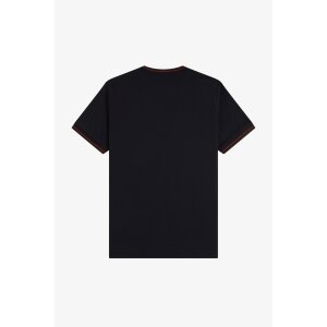 FRED PERRY Twin Tipped T-Shirt navy/ brandy/ rich brown