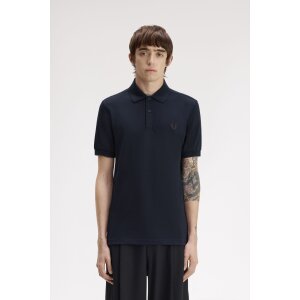 FRED PERRY Polo Shirt navy/ rich brown