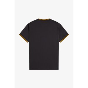 FRED PERRY T-Shirt mit Doppelstreifen anchor grey/ golden