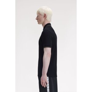 FRED PERRY Twin Tipped Polo Shirt black / field green