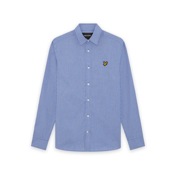 LYLE & SCOTT Hemd mit Doppelstreifen lucid blue/ white