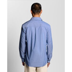 LYLE & SCOTT Hemd mit Doppelstreifen lucid blue/ white