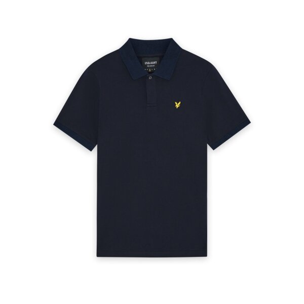 LYLE & SCOTT Jacquard Collar Polo Shirt – Dark Navy