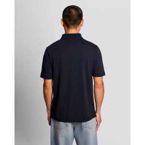 LYLE & SCOTT Jacquard Collar Polo Shirt – Dark Navy