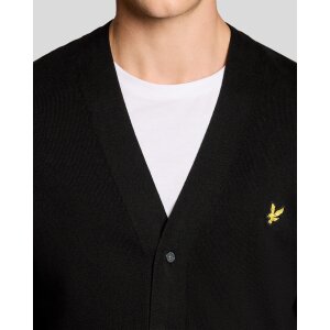 LYLE & SCOTT Cotton V-Neck Cardigan – Jet Black