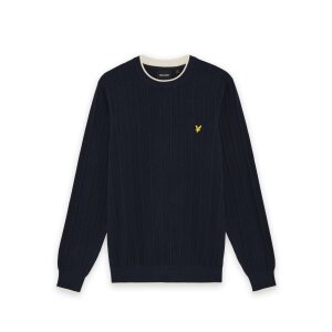 LYLE & SCOTT Tipped Piqué Knitted Crew Neck...