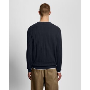 LYLE & SCOTT Tipped Piqué Strickpullover dark navy