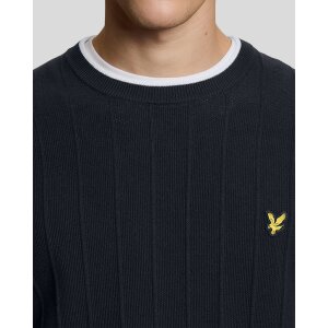 LYLE & SCOTT Tipped Piqué Strickpullover dark navy