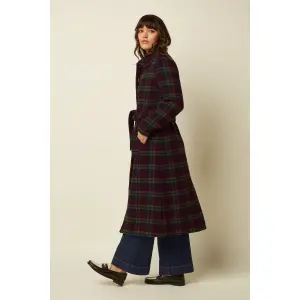 KING LOUIE Arabella Coat Vera Check Porto Red – Checked Wool-Blend Coat