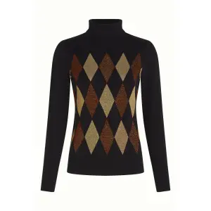 KING LOUIE Rollneck Top Glim Black