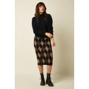 KING LOUIE Midi Skirt Glim Black
