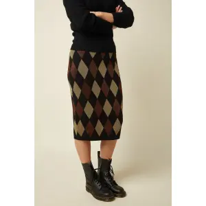 KING LOUIE Midi Skirt Glim black