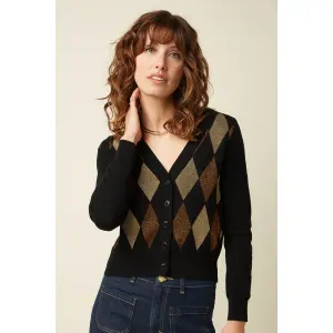 KING LOUIE Cardi V Glim Black