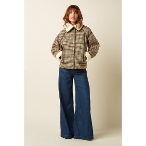 KING LOUIE Monia Coat Basso Check marzipan –...